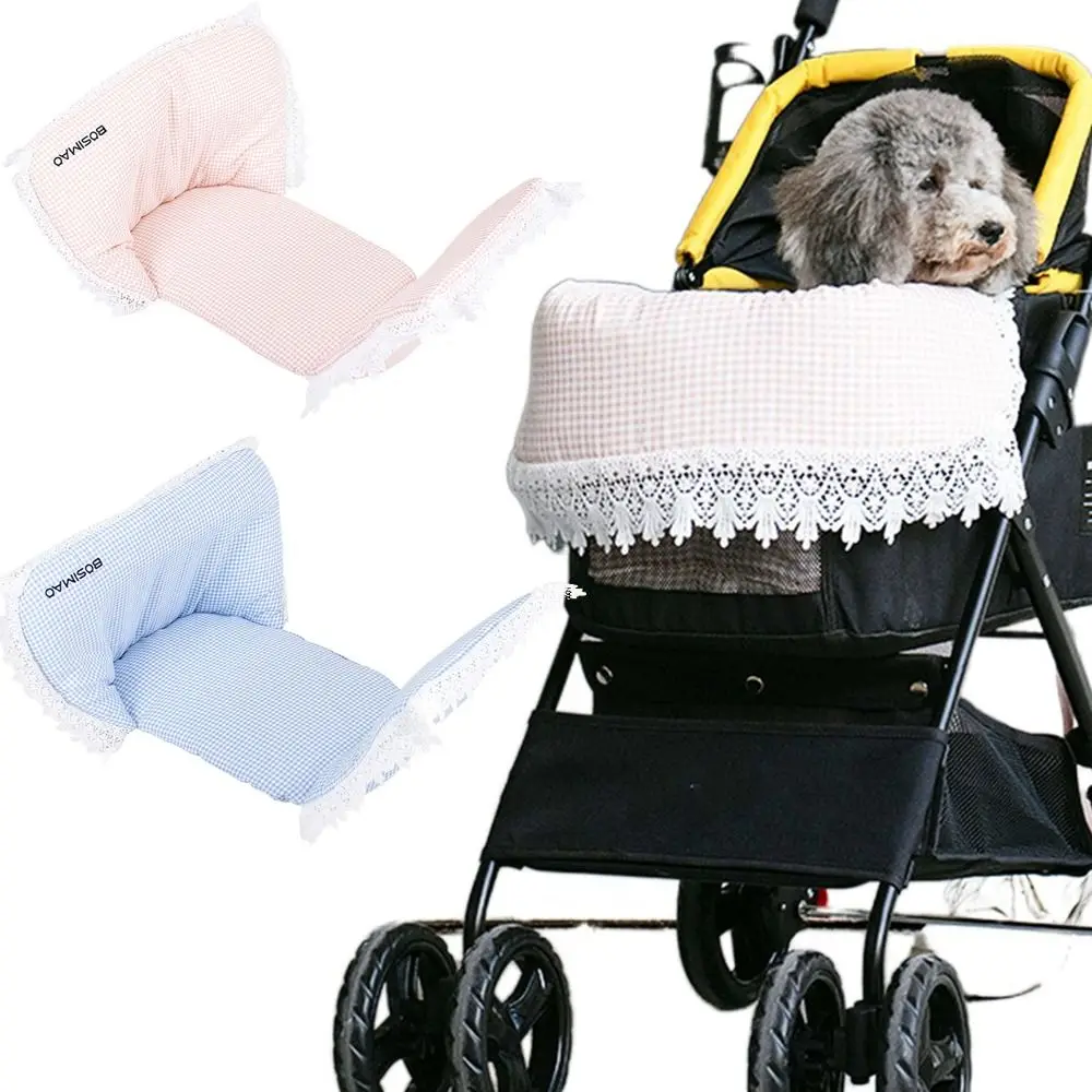 

Comfortable Soft Pet Stroller Pad Washable Breathable Cat Inner Mat Cute Lace Anti Dirt Pet Stroller Seat Cover Sofa