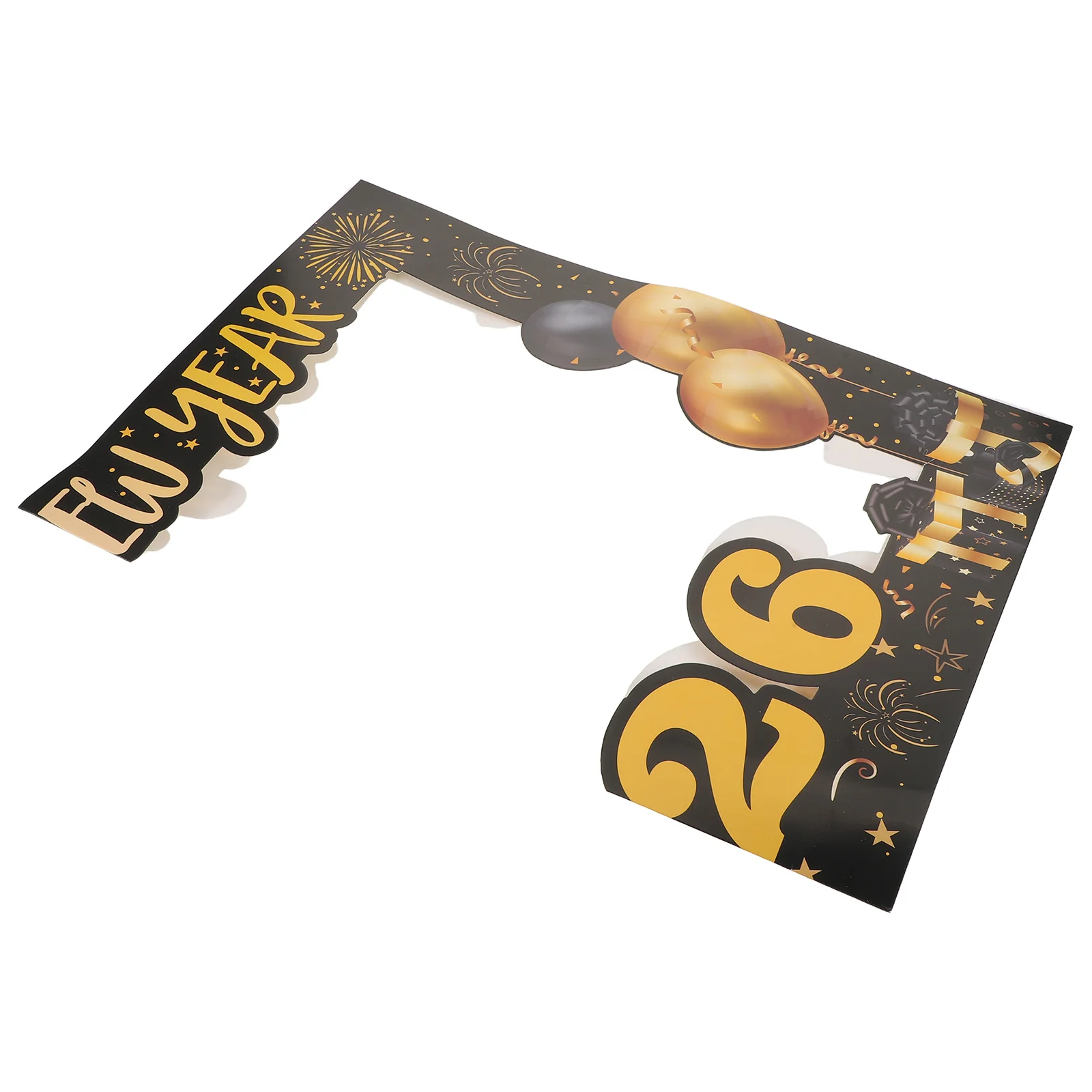 

2026 New Year Photo Booth Frame Large Cardboard Selfie Prop Handheld Countdown Party Decorations Family Props Photo Prop Frame