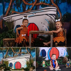 Forest Rocks Jungle Backdrop Photography Newborn Baby Child Portrait Photo Background Birthday Cake Smash Party Photocall Cloth