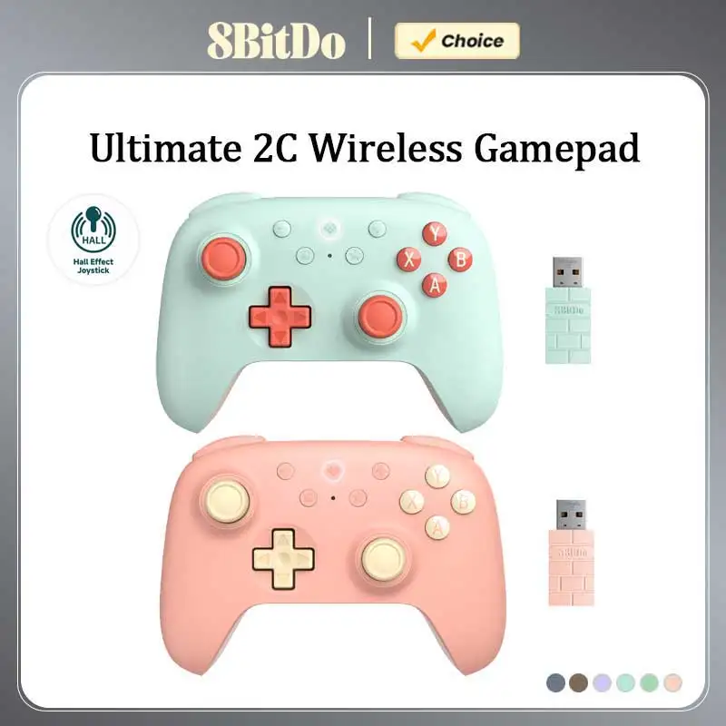 8BitDo-Ultimate 2C وحدة تحكم الألعاب اللاسلكية ، تأثير القاعة للكمبيوتر ، ويندوز 10 ، 11 ، سطح البخار ، التوت بي ، أندرويد ، جديد