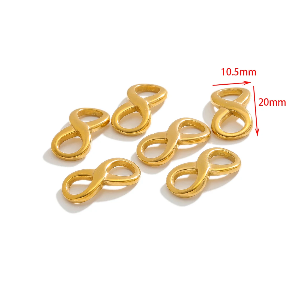 سحر رمز اللانهاية الذهبي من الفولاذ المقاوم للصدأ لصنع المجوهرات ، المعلقات التي تصنعها بنفسك ، نتائج الأقراط ، إكسسوارات القلائد ، الحظ 8 ، 10 #3