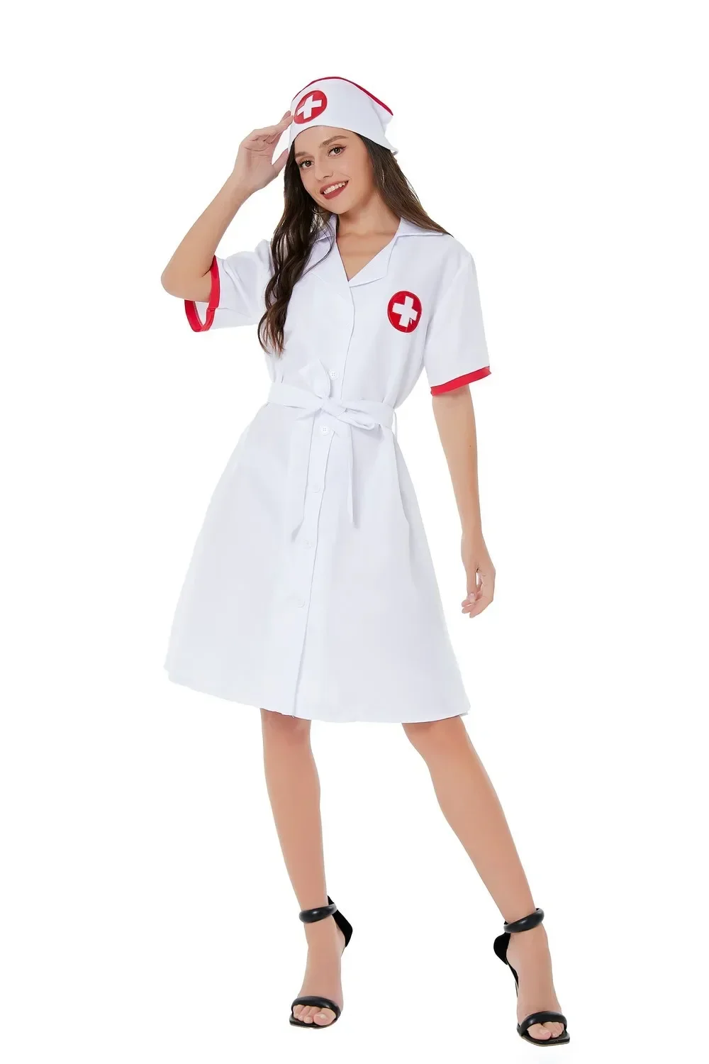 Entice Nurse Skirt Sexy Underwear Feminine Role Play Stage Uniform Suit