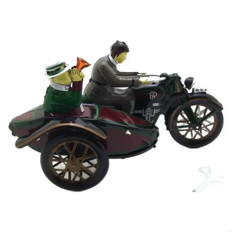 Blaszana męska trójkołowa zabawka Unikalna nakręcana konstrukcja dla dorosłych i dzieci Vintage mechaniczna zabawka 15UB