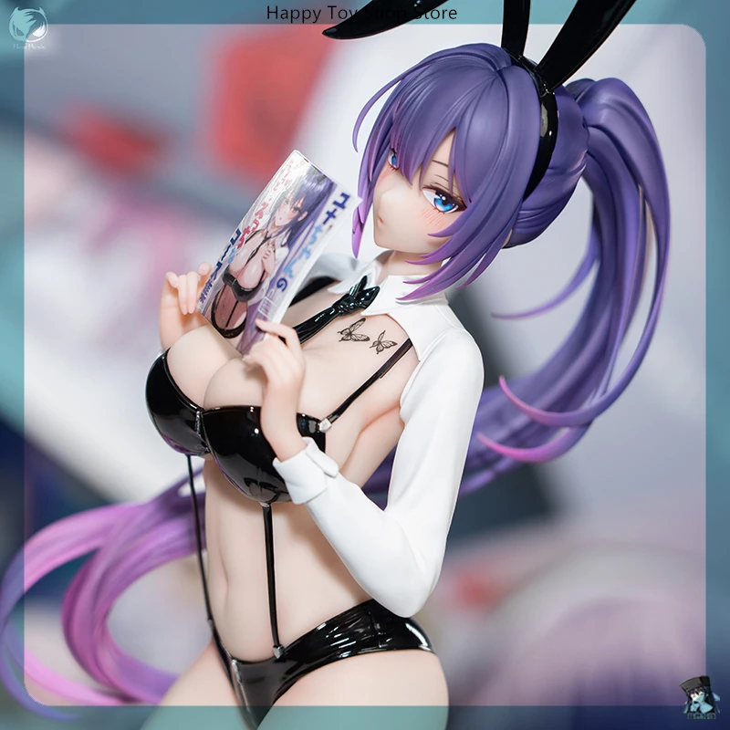 

1/4 Scale Bearpanda&Biya Yuna Bunny Girl Anime Figure Purple Ponytail Standing Pose Pvc Collectible Model Bunny Nest Series Toys