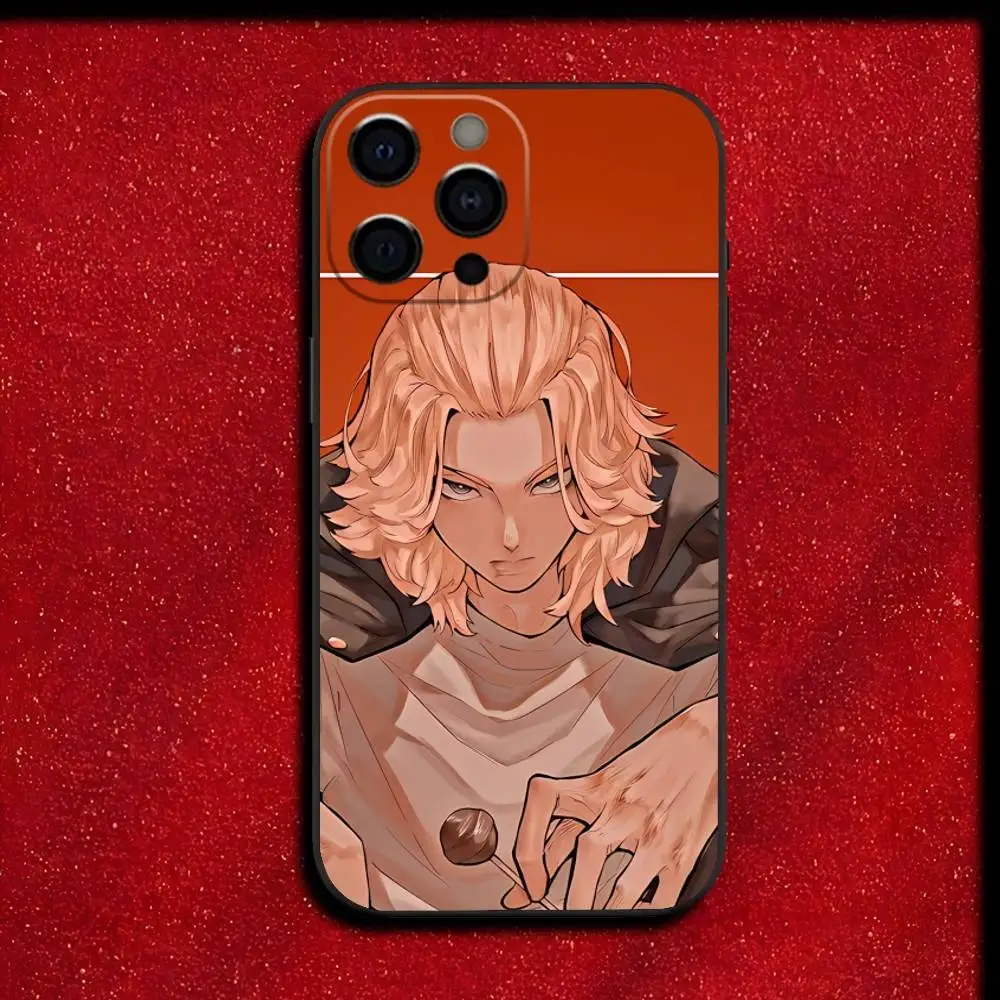 Tokyo Sano Revengers Manjiro coque de téléphone pour iPhone 17,16,15,14,13,12,11,Pro,Max,Plus,E,SE4,Air,Mini couverture noire