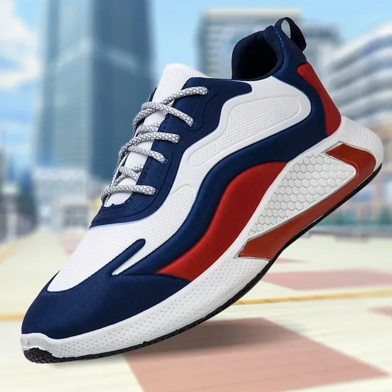 

Модель 2023 года, весна-осень, искусственная кожа, мягкая подошва, повседневная обувь, модные смешанные цвета, мужские кроссовки для бега кроссовки мужские