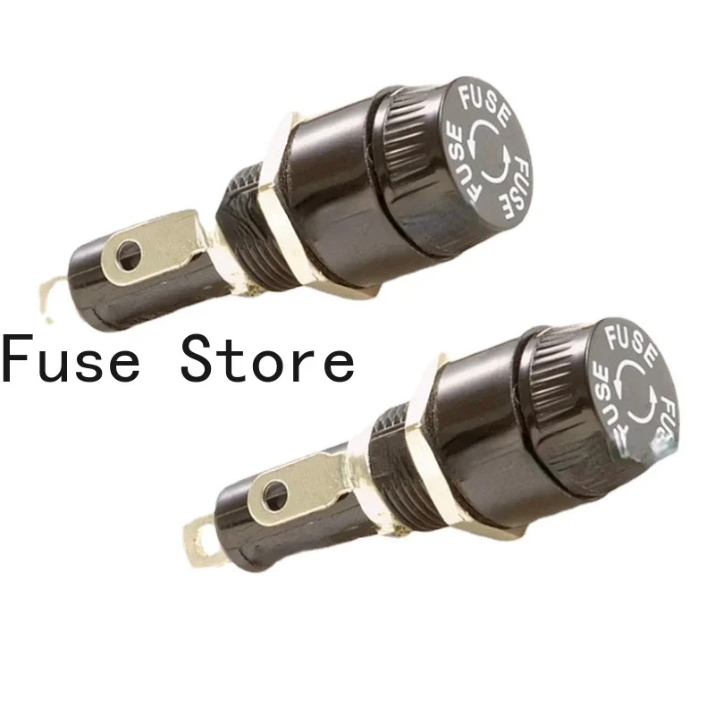 

2PCS Imported Screw-type Fuse Holder R3-14 6 * 30mm Box Glass 10A 250V