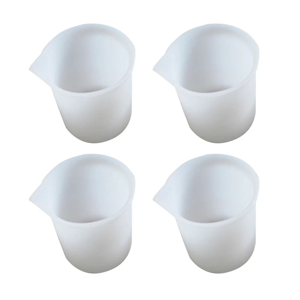 

4Pcs Silicone Measuring Cups 100ml Thick Graduated Beakers for Epoxy Resin Crystal Liquid Measuring Tools
