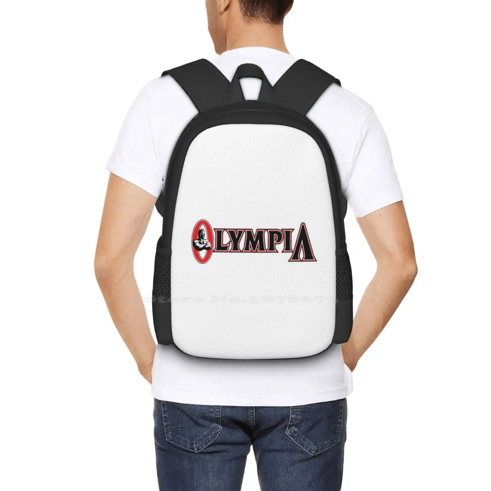 Olympia Hot Sale Schoolbag Backpack Fashion Bags Mr Olympia Phil Heath Arnold Schwarzenegger Dance Fitness Gymnastics Pattern