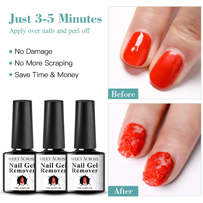 3PCS Nail Gel Set Base Coat Top Coat Magic Remover Gel UV LED Soak Off Long Lasting Nail Art Manicure Kit HEMA/TPO FREE