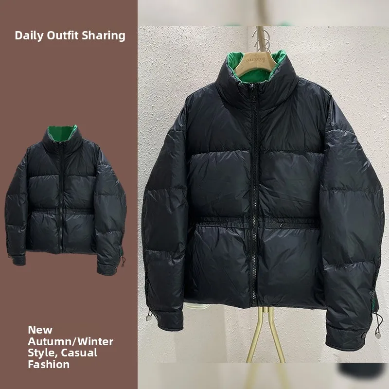 Fashionable Loose Cotton Breadcoat Women's Short Thickened Stand Collar Winter Outerwear Stylish Commute Style Polyester Fiber
