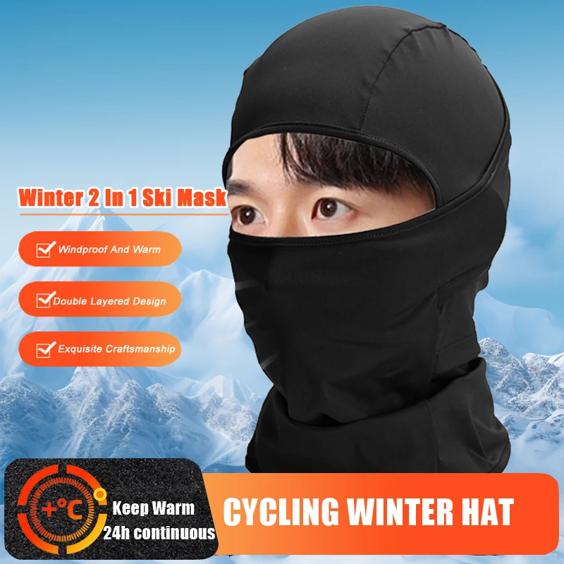 

Cold Weather Ski Mask for Men Women, Windproof Fleece Thermal Full Face Mask Winter Gear Neck Warmer