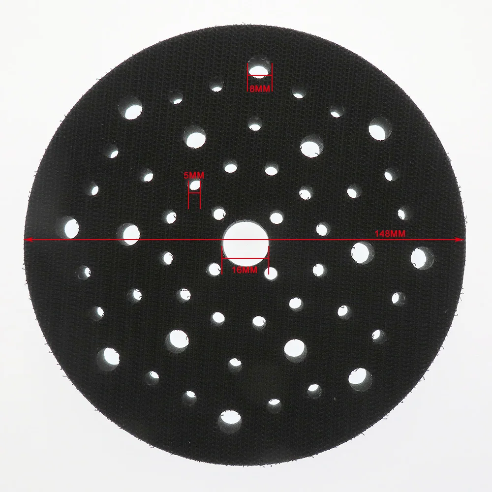 2PCS 6 Inch 150mm 53-Hole Soft Interface Pad  Hook and Loop Sanding Disc Buffer Sponge Interface Cushion Pad for  Backing Pad