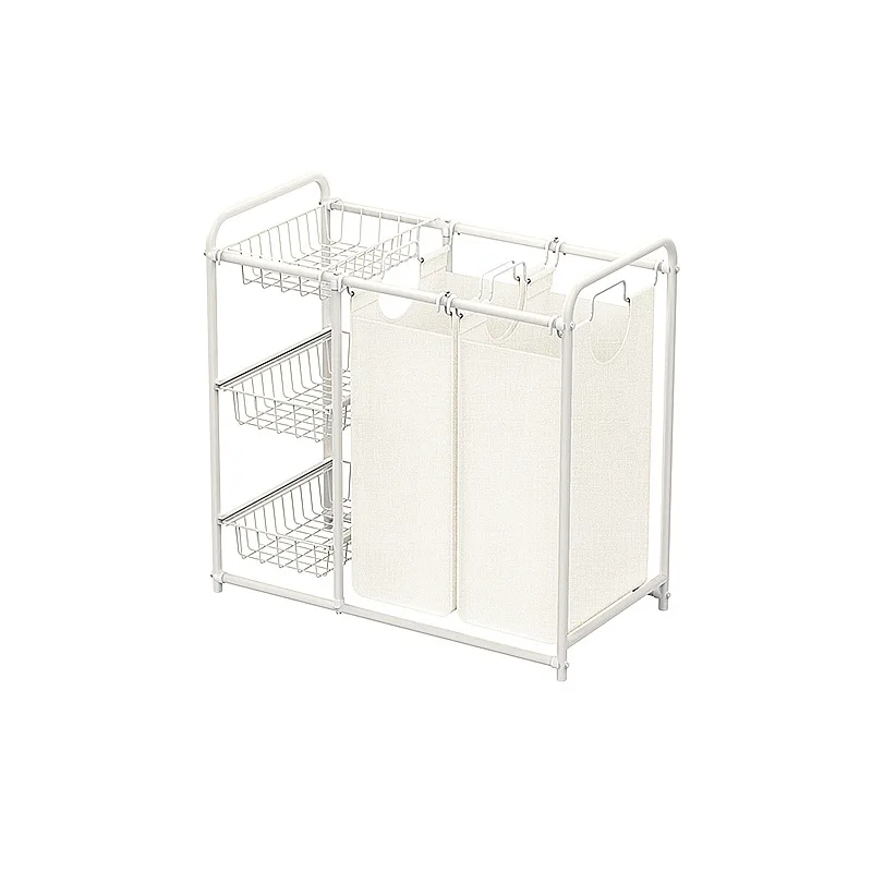 

Large capacity multi-functional laundry room mobile sorting laundry cart home hotel clothing partition storage laundry basket