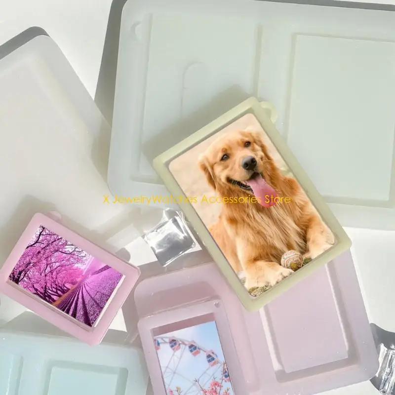 

31KD Зеркальная фоторамка с зыбучим песком, силиконовая форма для ювелирных изделий, эпоксидная смола, литье ювелирных изделий,