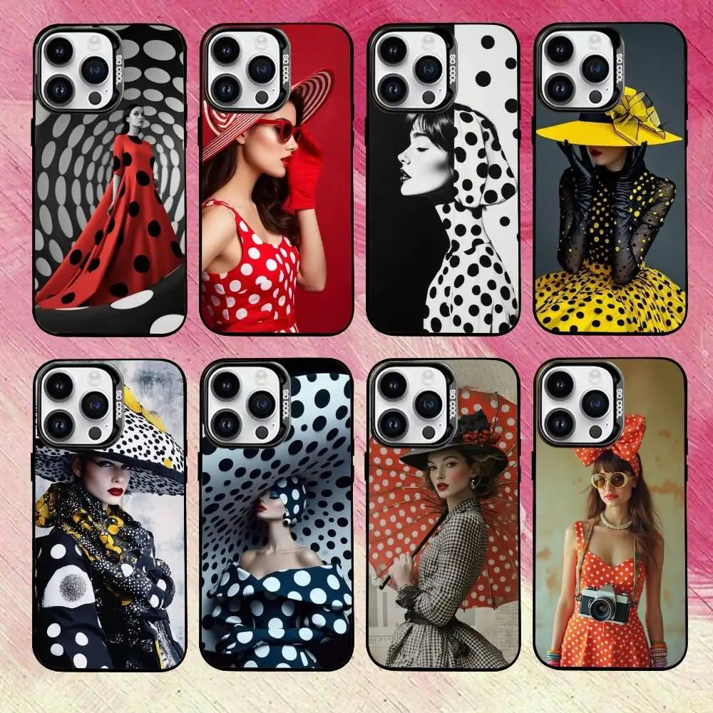 

S-Spotted d-decorative fashion Phone Case For iPhone 17,16,15,14,13,12,11 Plus,Pro Max,XS,Colorful Silver Phone case Funda Cover