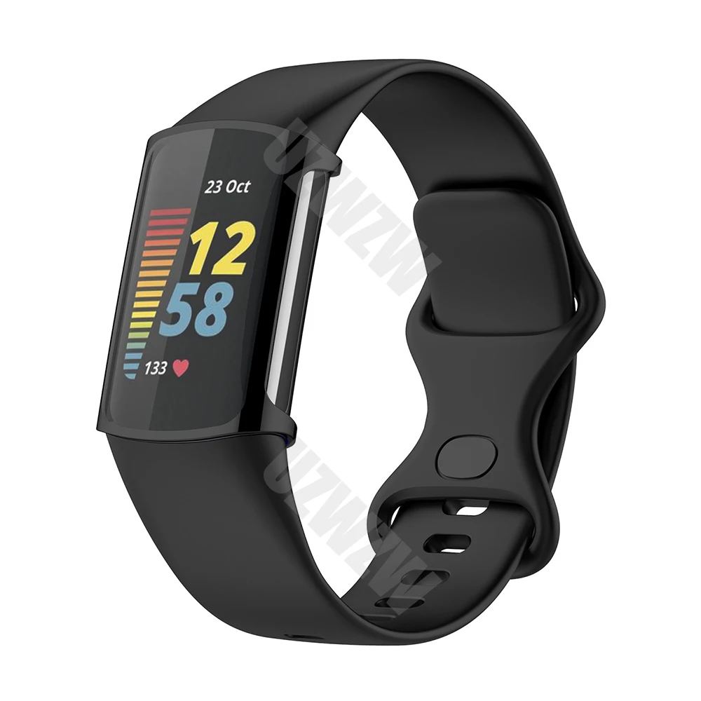 ป้องกันหน้าจอและเคส TPU นิ่มสำหรับ Fitbit Charge 5สมาร์ทวอท์ชอุปกรณ์เสริมฝาครอบกันชนป้องกันโดยรวม