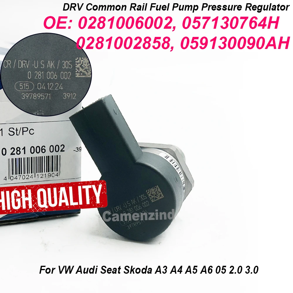 

0281006002 057130764H Клапан ограничителя давления в топливной рампе, новый для Audi A3 A4 A5 A6 Q5 Skoda VW 059130090AH 03L130089P