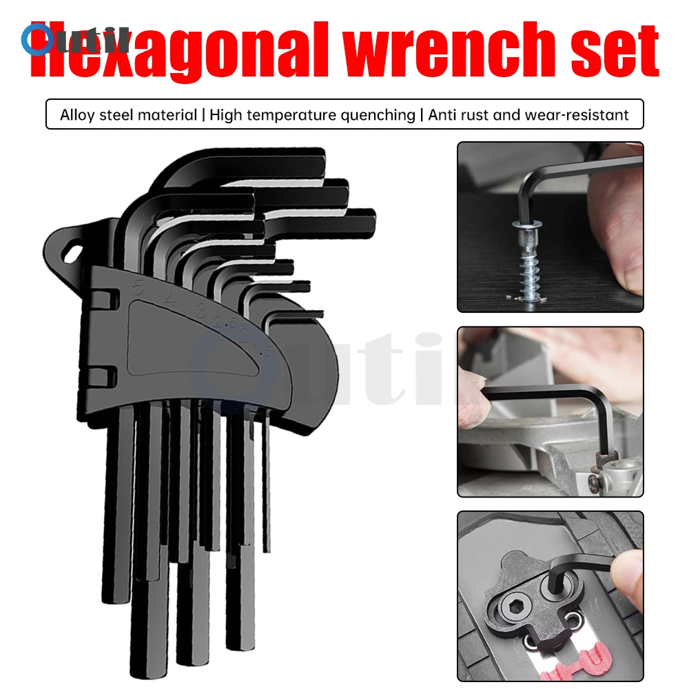 

9PCS Allen Key Set L Type Wrench Kit Hex Wrench Hand Tool Allen Key Hexagon Star Torx Wrench Wrench Screwdriver Bits Repair Tool