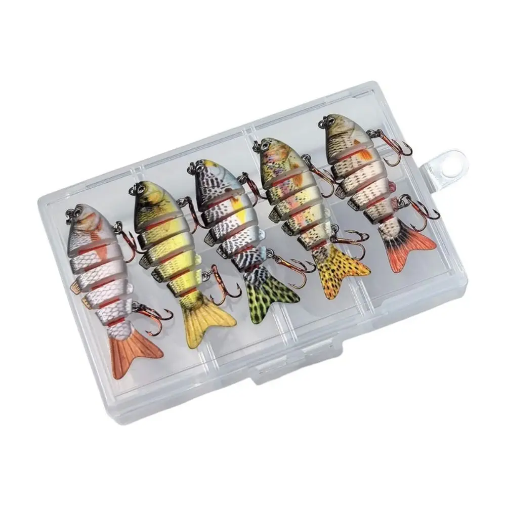 

2024 Deep Diving 6 Segment Fishing Lures 6cm 4.5g Lifelike Eyes Bionic Bait 5 Segment 3d Eyes Plastic Hard Crank
