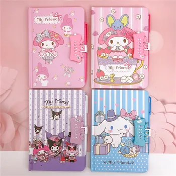 Notatnik Sanrio Cartoon artykuły papiernicze dla uczniów Cinnamoroll Melody Kuromi hasło pamiętnik dla dzieci