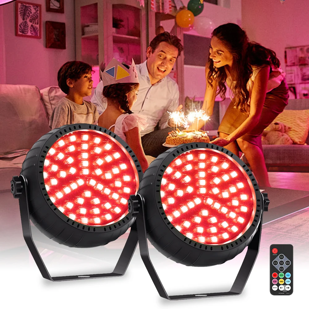 

2PCS LED Mini Strobe Light With Remote Controller Auto Sound RGB 3IN1 54*0.2W For DJ Disco Bar Party Stage effect Lighting