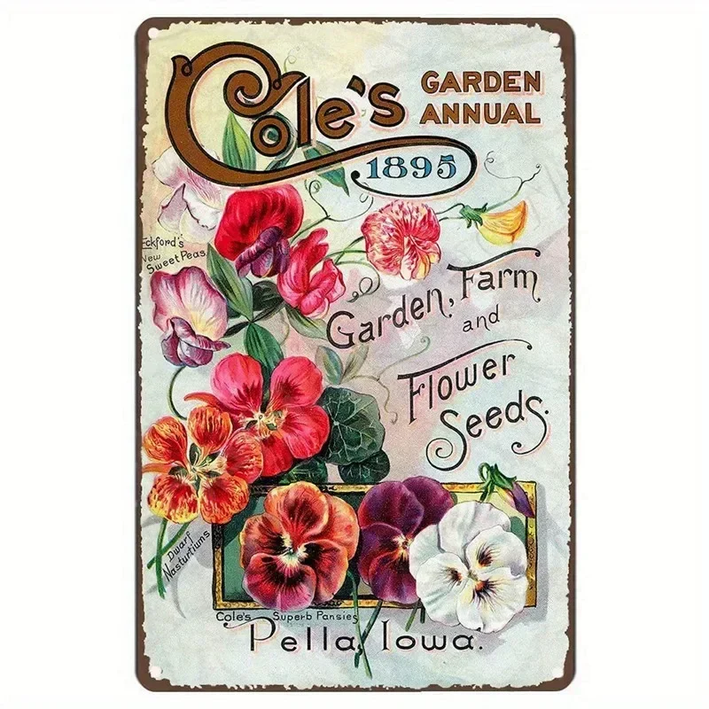 Vintage tuinplanten thema metalen blikken bord retro zonnebloem kamerplant wanddecoratie voor huis patio tuin tuinieren rustieke ijzeren P