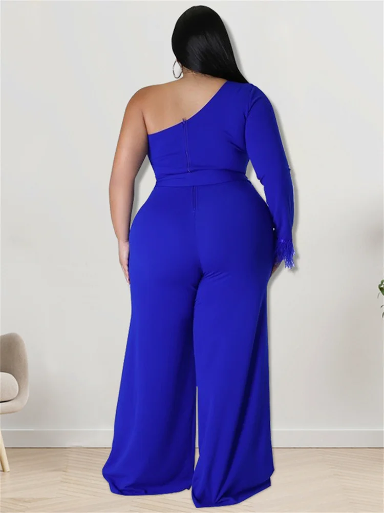 Wmstar Plus Size Women Clothes Jumpsuit Fall Solid Single Sleeve with Sashes Fashion Office Ladies Romper Wholesale Dropshipping