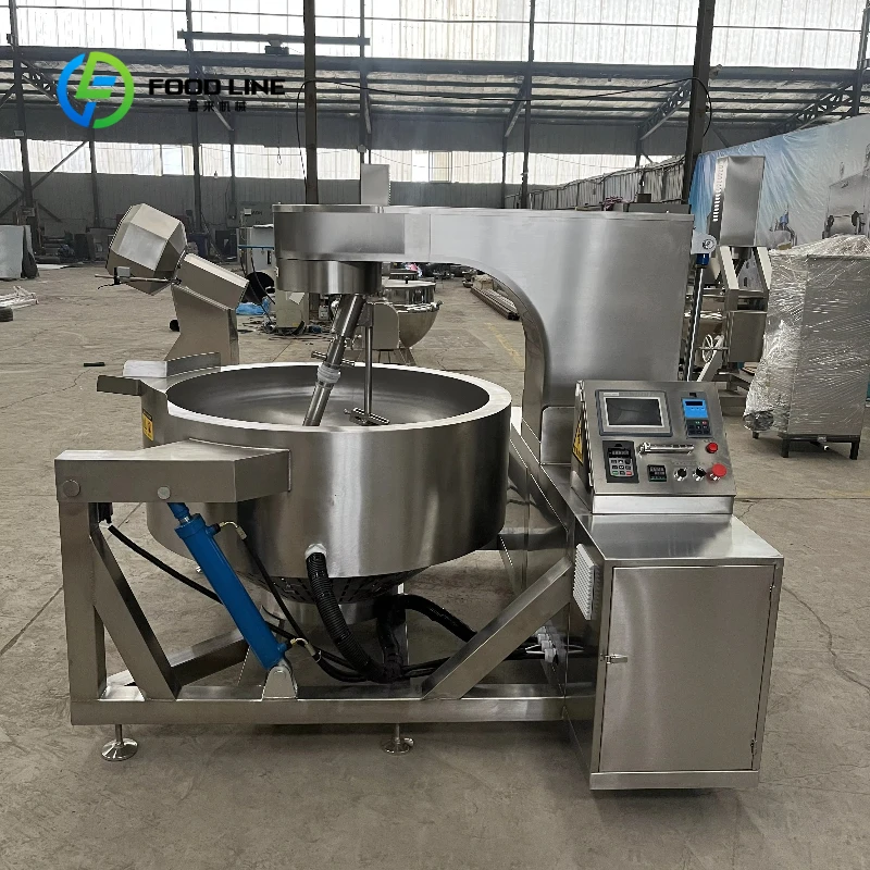 Customized Automatic Planetary Wok Planetary Mixer 304 Stainless Steel Hydraulic Tilting Induction Heating Stir Fry Cooking Pot