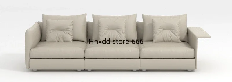 High-end leather sofa Italian light luxury large apartment living room special-shaped corner sofa