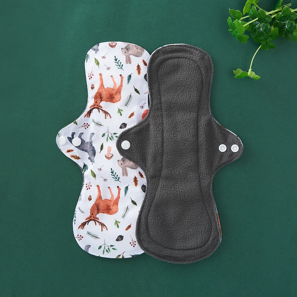 

Elinfant 1 Pcs Anti-Slip Menstrual Pads Bamboo Charcoal Women Feminine Panty Liner Washable Reusable Cloth Sanitary Napkin Pad