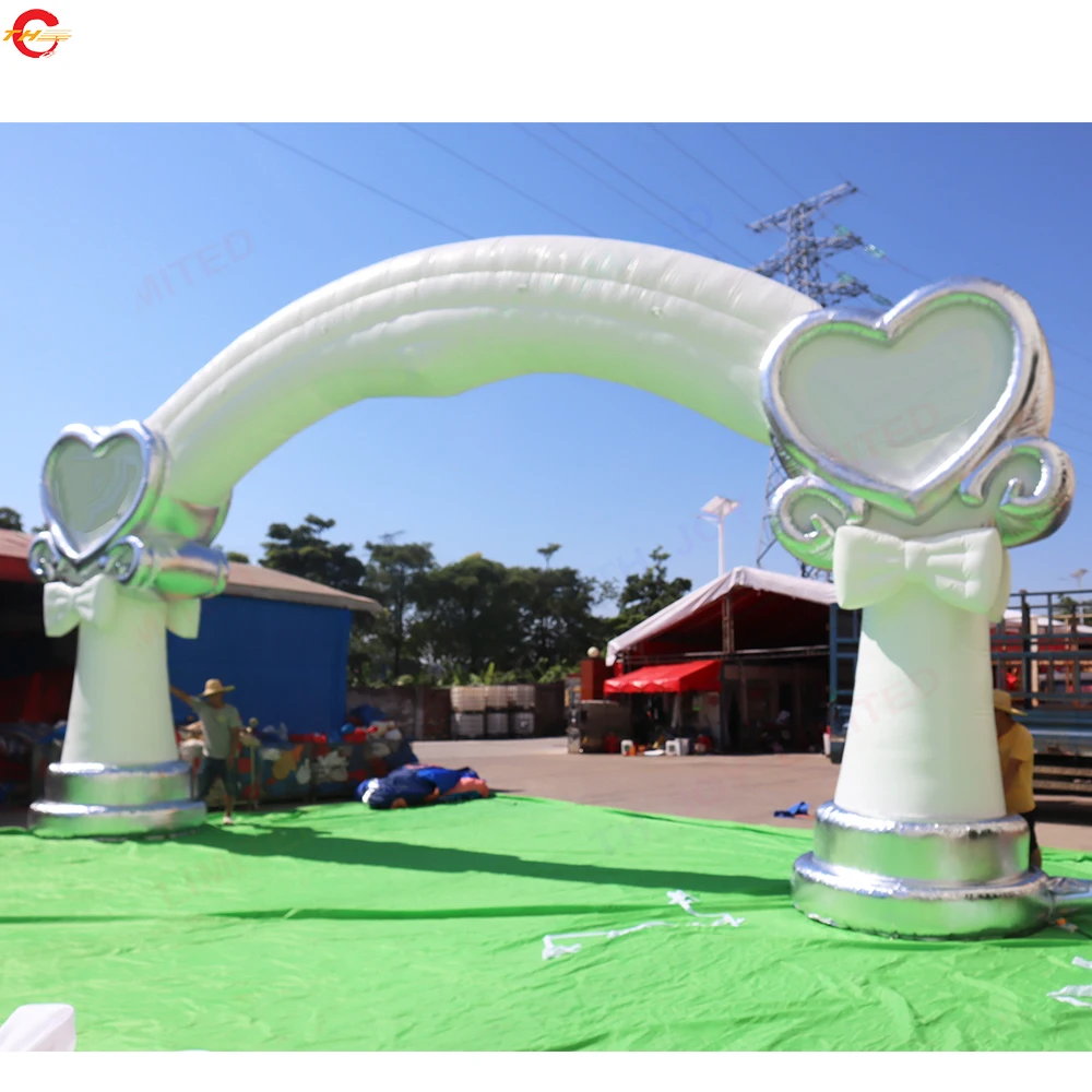 

Free Shipping 6m Heart Shaped Inflatable Arch White Wedding Archway Tent for Party Activities