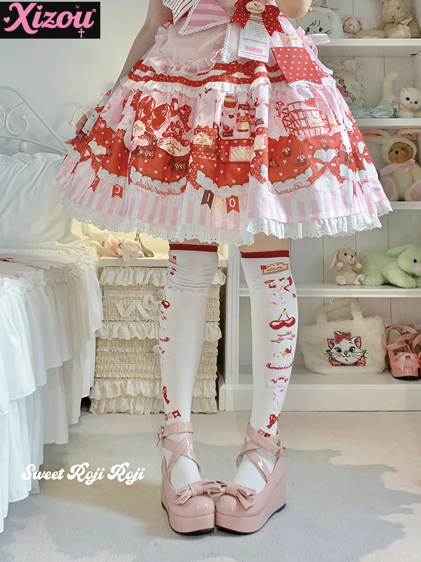 Japanese Cute Sweet Cartoon Dog Print Lolita Socks Women's Autumn Warm Thick Jk Uniform Tube Socks Skinny Leg Socks Soft Girl