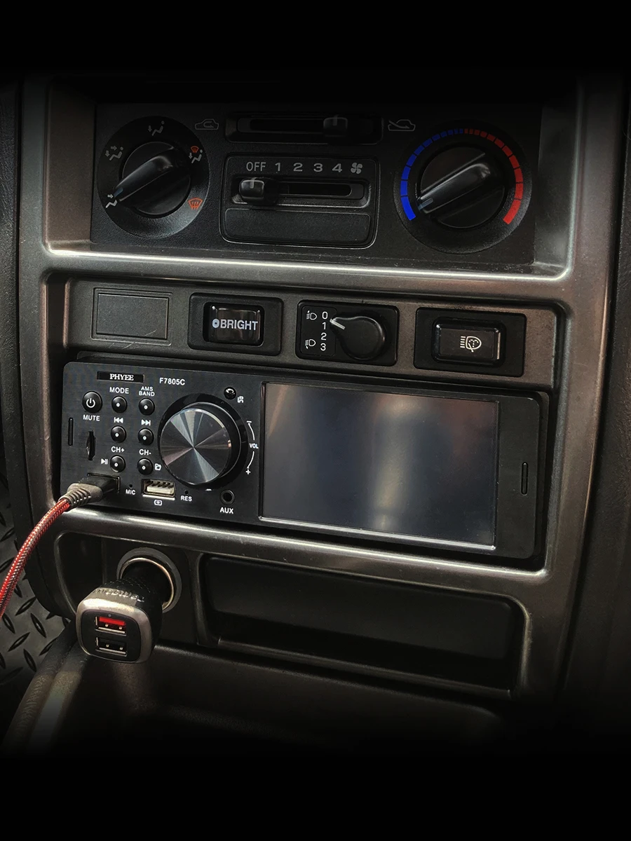 PHYEE 1 Din 4" Autoradio Wireless CarPlay/Android Auto, Freisprecheinrichtung Bluetooth, Rückfahrkamera-Eingang, USB/TF/AUX, Haupteinheit F7805C