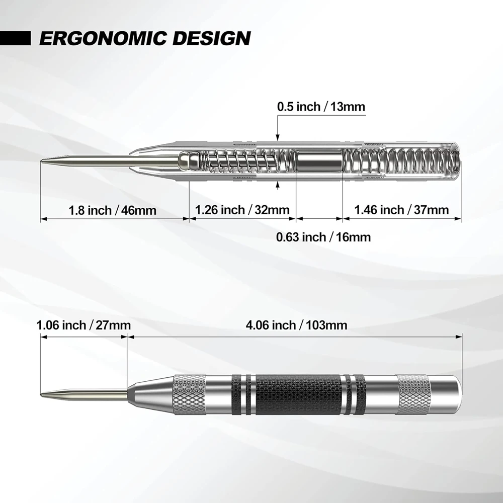 Automatic Centre Punch General Woodworking Metal Drill Adjustable Spring Loaded Automatic Punch Hand Tools for Glass Metal Wood