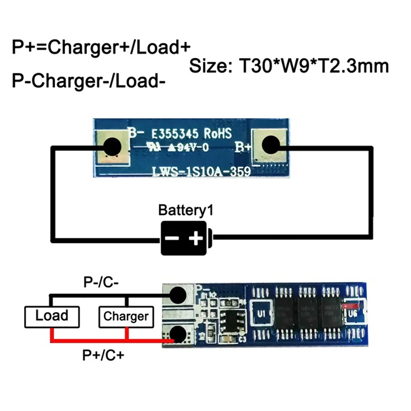 100PCS LWS Single Cell 4.2V 3.2V 3.7V 1S 10A Lithium 18650 Battery Protection Circuit Module 3.7V 1S 10a BMS with 10K NTC