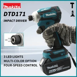 Makita DTD 171 новая бесщеточная ударная отвертка 18 В с высоким крутящим моментом и длительным сроком службы батареи Бесщеточная ударная отвертка электроинструмент