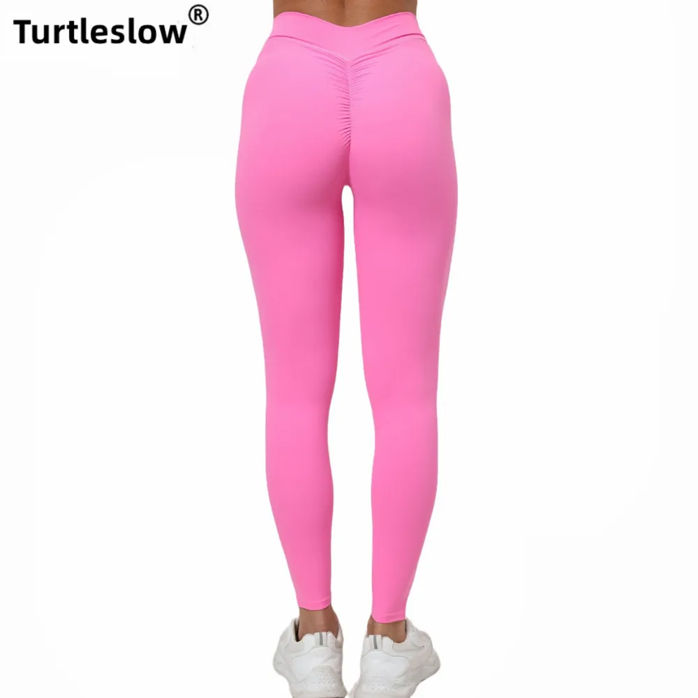 

Women Sexy Peach Buttocks Cross Waist Fitness Gym Pants Full Length Ultra Elasticity Tight Slim Pleated Hip Lifting Yoga Pants