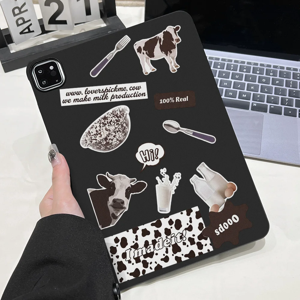 Aesthetic Tablet Case for Xiaomi Pad 6S 7S 6 7 8 Pro 11.2 inches Mini 8.8 inch Shell Cow Milk Themed Full-body Shockproof Cover