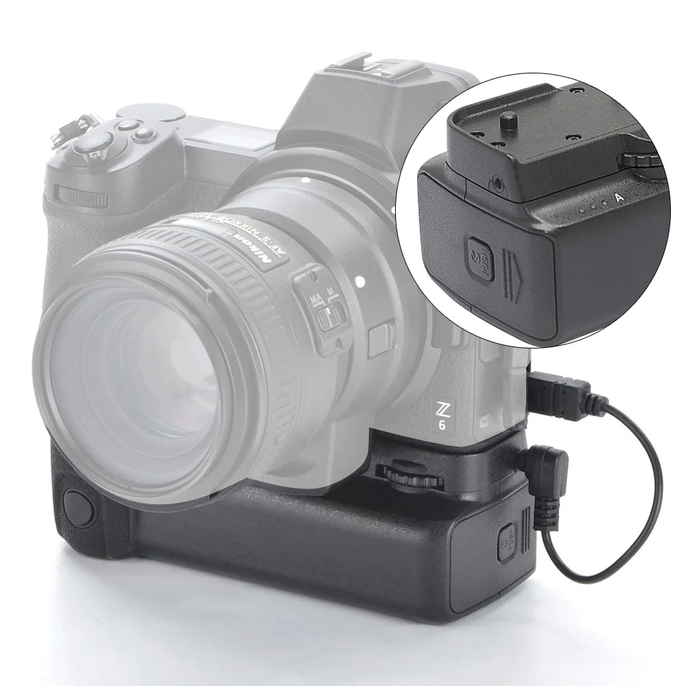 Вертикальная батарейная ручка Mcoplus BG-Z6 Z7 как MB-N10 для зеркальной цифровой фотокамеры Nikon Z6 Z7. Обхватывает с 2 батареями EN-EL15a.