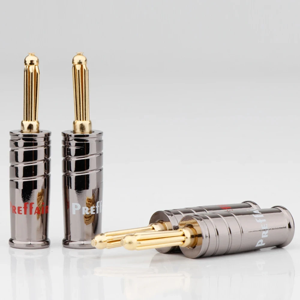 Preffair BA1482 سدادات الموز المطلية بالذهب الراقية لسلك مكبر الصوت HiFi، لوحة الحائط، المسرح المنزلي، الصوت، مكبر للصوت