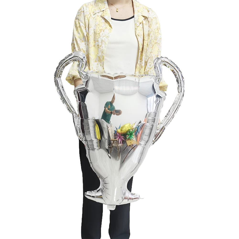 3pcs Gold Champion Foil Balloon Championship Foil Trophy Balloon Sport Balloons Soccer Football Anniversary Birthday Games Party view 6