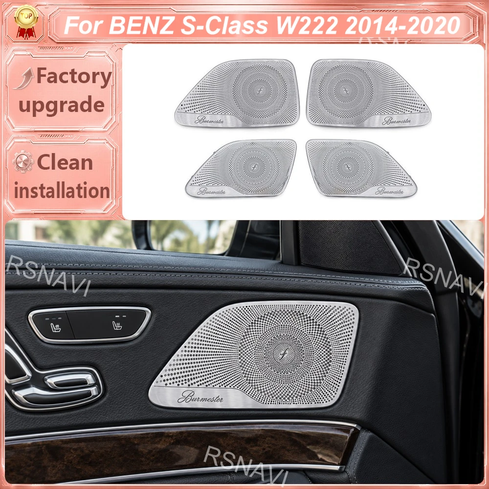 Non-Illuminated Midrange Speaker Grilles Compatible with Mercedes-Benz S-Class W222 2014–2020 Interior Door Trim