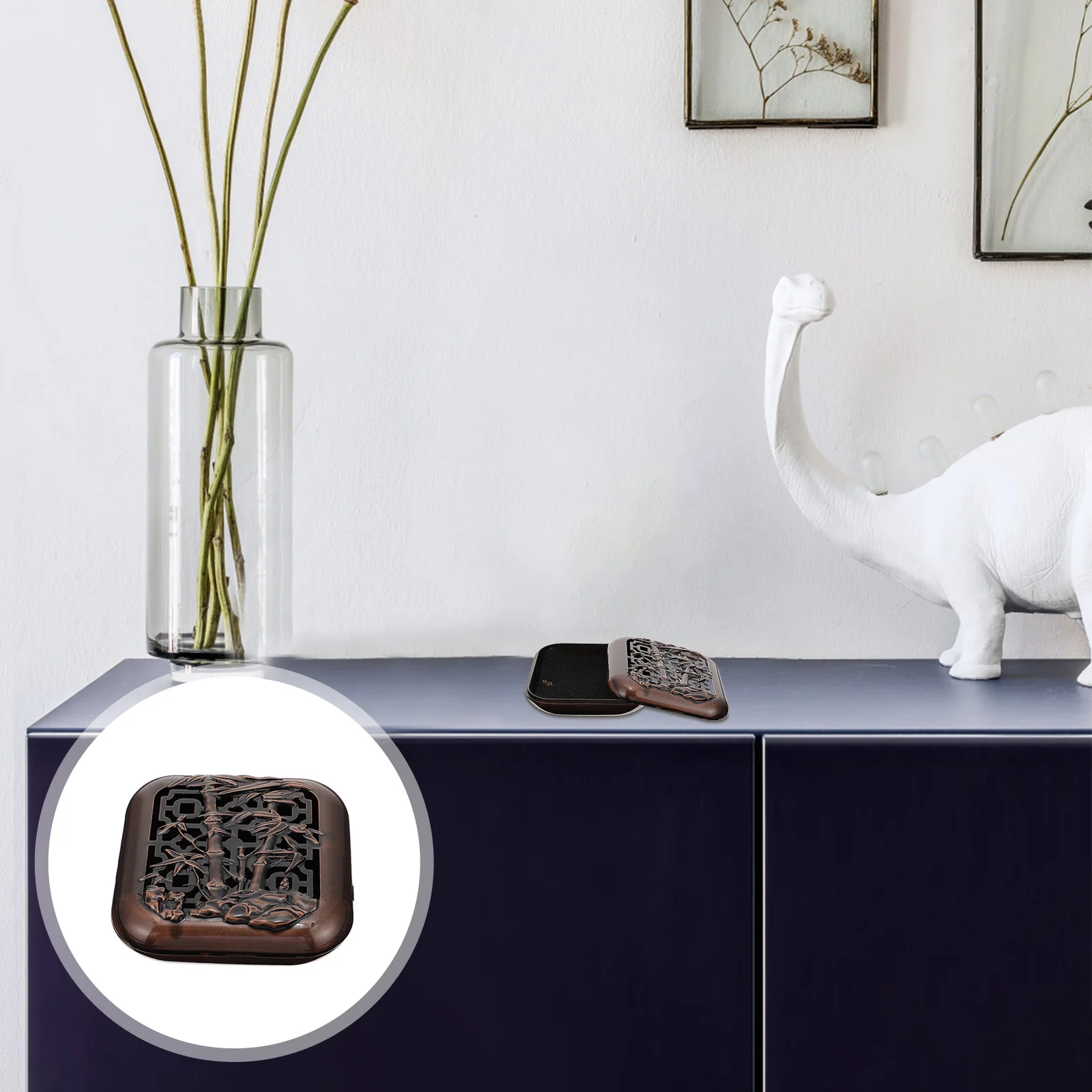 

1Pcs Alloy Incense Burner Retro Zinc Compact Aromatherapy Furnace Desktop Tabletop Office Home Decor Incense Burner