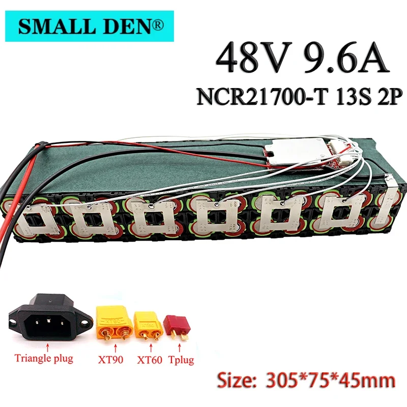 48V 9.6Ah NCR21700 lithium-ion battery pack 13S2P 500W-800W high-power battery 54.6V built-in BMS for Power tools, spare battery