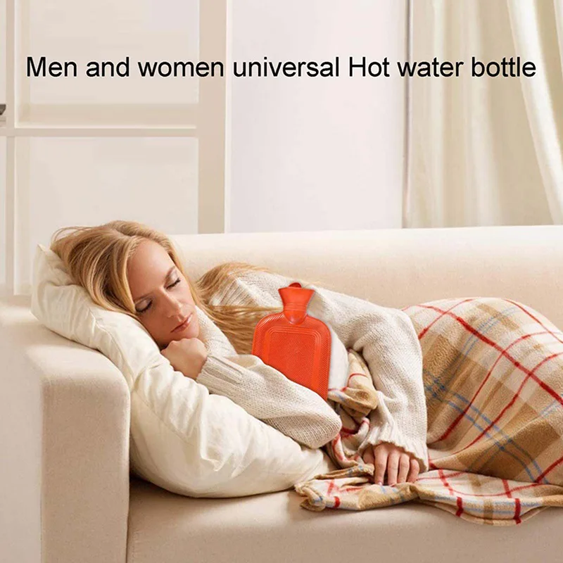 Thick Hot Rubber Water Bottles Winter Warm for Girls Women Pain Relief Bed Hand Feet Hot Water Bag Color Random