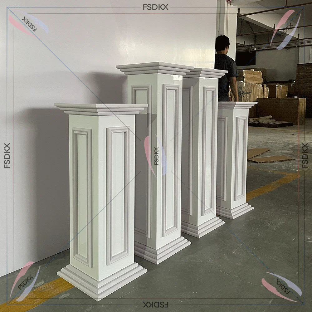 Factory wedding stage props white square column plinth roman pillars column molds for sale