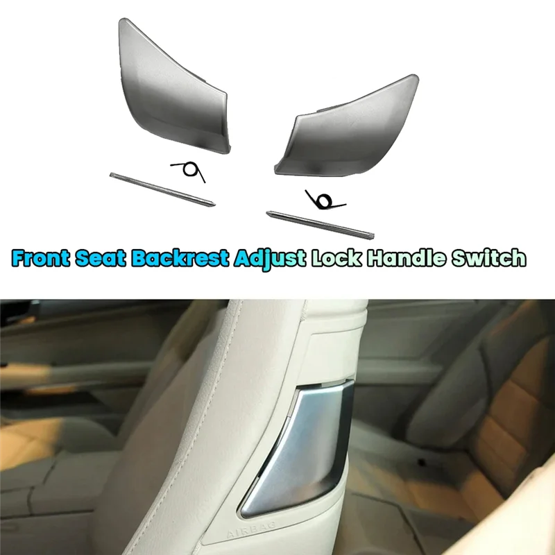 1 Pasang Sakelar Pegangan Sandaran Kunci Penyesuaian Kursi Depan Krom untuk W204 W207 C204 A2079108506 A2079108606