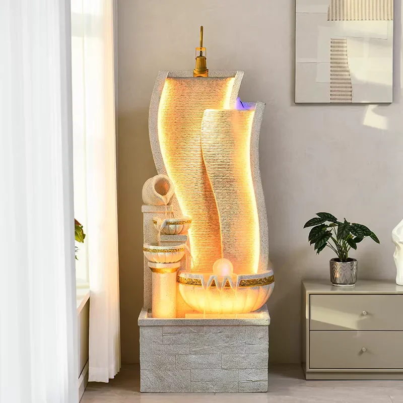 

Садовый фонтан-водопад для улицы, декоративный элемент, креативное украшение, домашняя фигурка, водная композиция