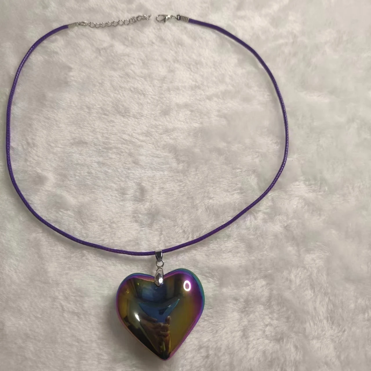 

Olivia Ro's Bad Idea Right Same style Purple Curd Heart Shaped Pendant Necklace New In 2024 Glass Rope Chain Jewelry Gift